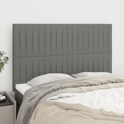 Čelo Postele 2 Ks Tmavě Šed 90X5X78/88 Cm Textil Tmavě Šedá