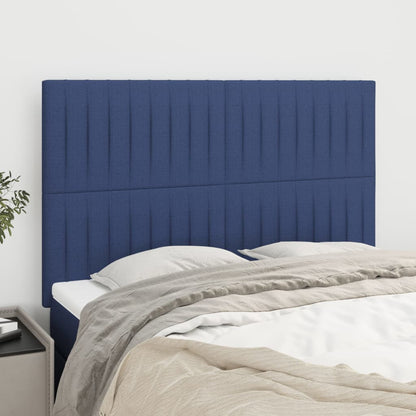 Čelo Postele 2 Ks Modré 90X5X78/88 Cm Textil Modrá