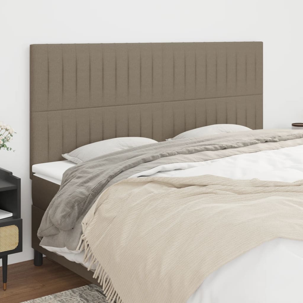 Čela Postele 4 Ks 72 X 5 X 78/88 Cm Textil Taupe