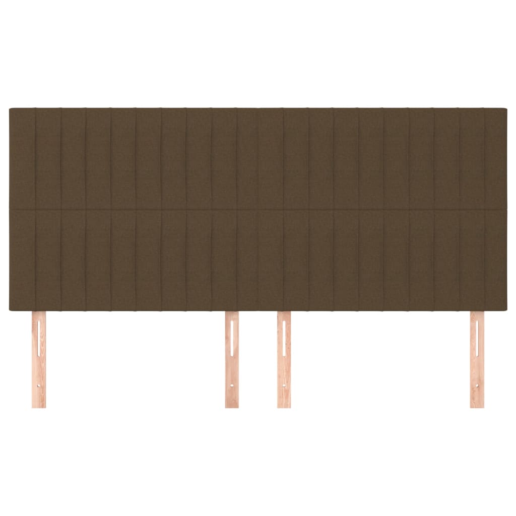 Čelo Postele 4 Ks Tmavě Hnědé 90X5X78/88 Cm Textil Tmavě Hnědá