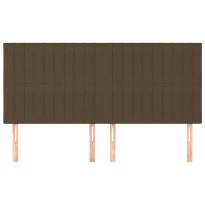 Čelo Postele 4 Ks Tmavě Hnědé 90X5X78/88 Cm Textil Tmavě Hnědá