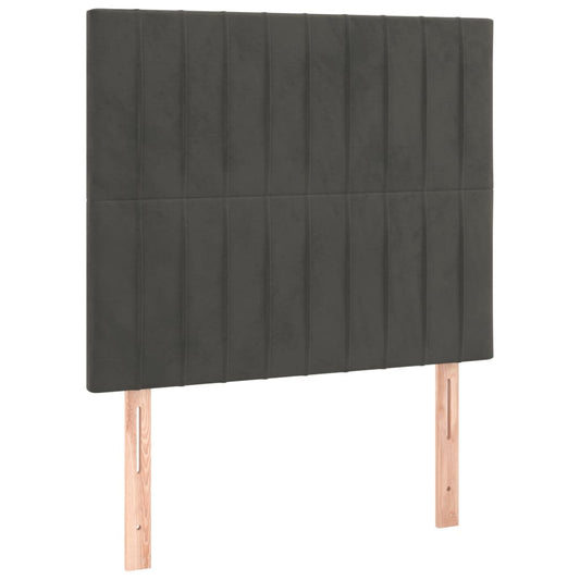 Čelo Postele 2 Ks Tmavě Šedé 80 X 5 X 78/88 Cm Samet Tmavě Šedá