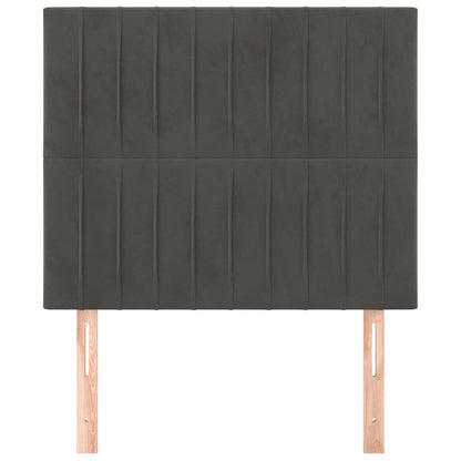 Čelo Postele 2 Ks Tmavě Šedé 80 X 5 X 78/88 Cm Samet Tmavě Šedá