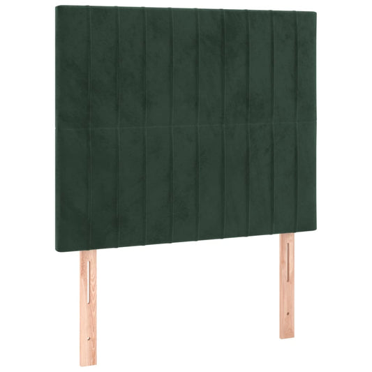 Čelo Postele 2 Ks Tmavě Zelené 80 X 5 X 78/88 Cm Samet Tmavě Zelená