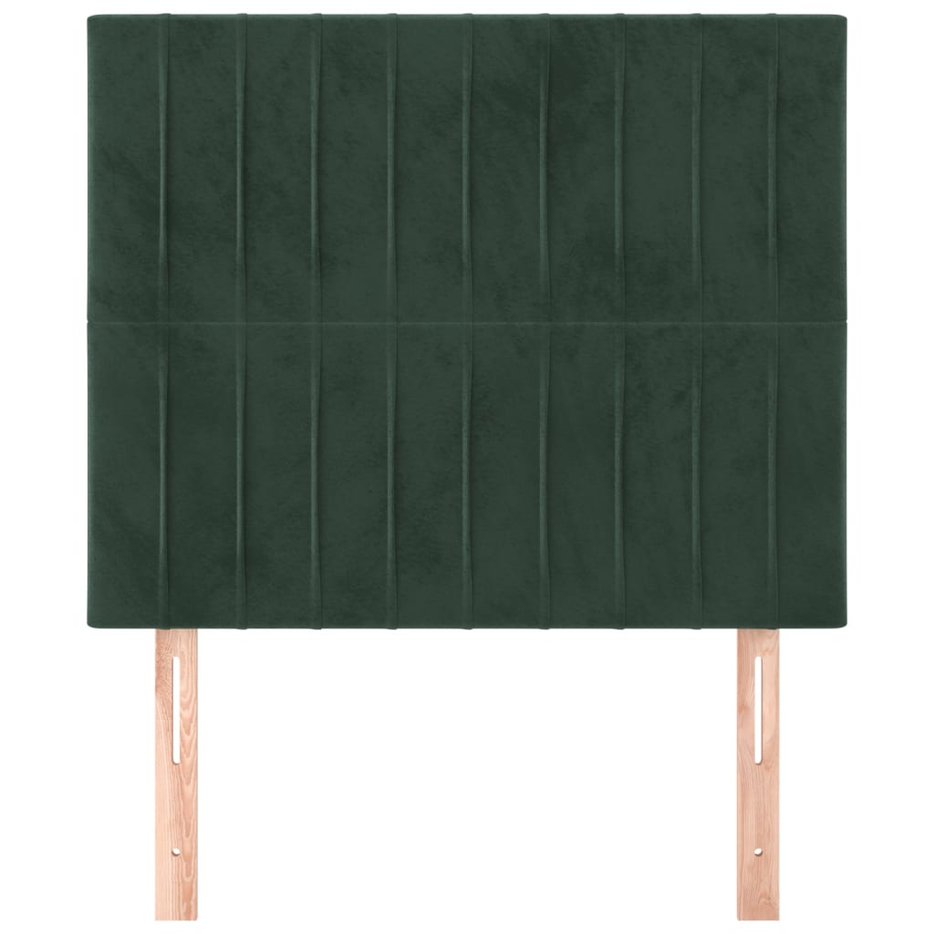 Čelo Postele 2 Ks Tmavě Zelené 80 X 5 X 78/88 Cm Samet Tmavě Zelená