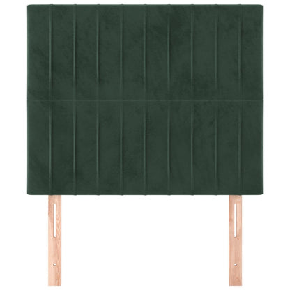 Čelo Postele 2 Ks Tmavě Zelené 80 X 5 X 78/88 Cm Samet Tmavě Zelená