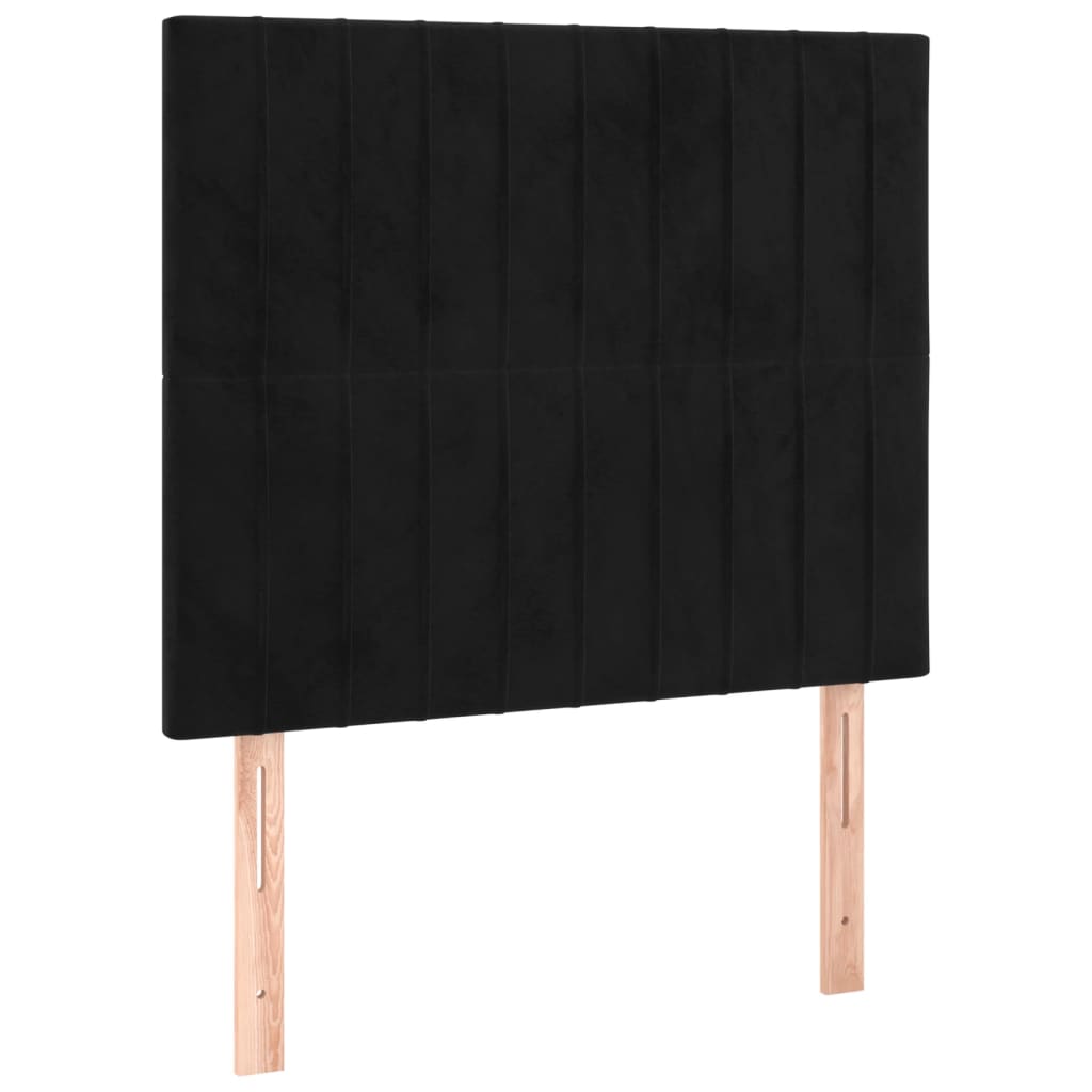 Čelo Postele 2 Ks Černé 90X5X78/88 Cm Samet Černá