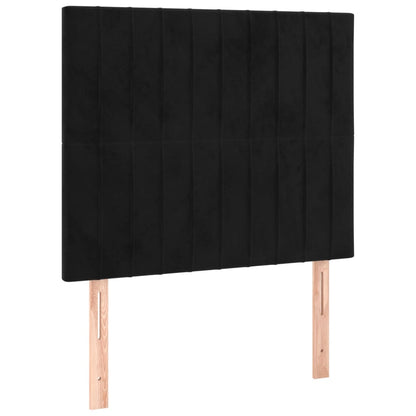 Čelo Postele 2 Ks Černé 90X5X78/88 Cm Samet Černá