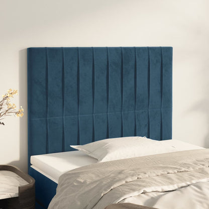 Čela Postele 4 Ks Tmavě Modrá 72 X 5 X 78/88 Cm Samet Tmavě Moddrá