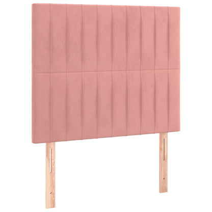 Čelo Postele 2 Ks Růžové 100X5X78/88 Cm Samet Růžová