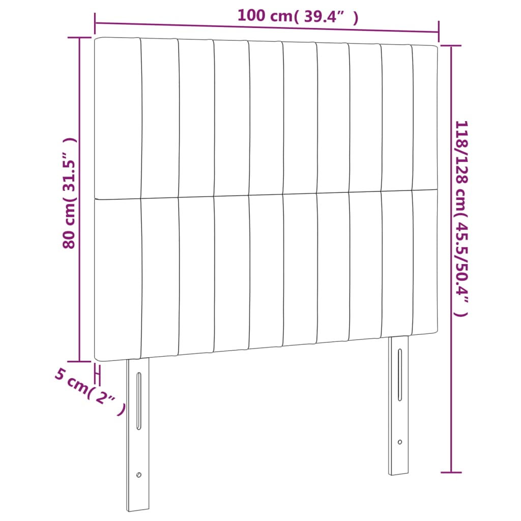 Čelo Postele 2 Ks Růžové 100X5X78/88 Cm Samet Růžová
