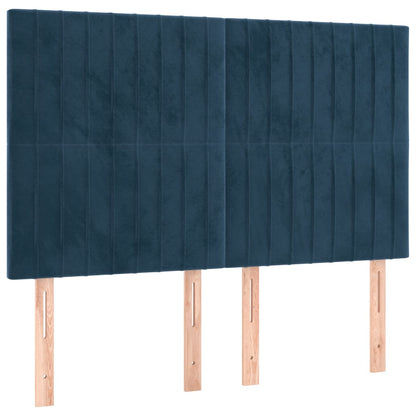 Čela Postele 4 Ks Tmavě Modrá 72 X 5 X 78/88 Cm Samet Tmavě Moddrá