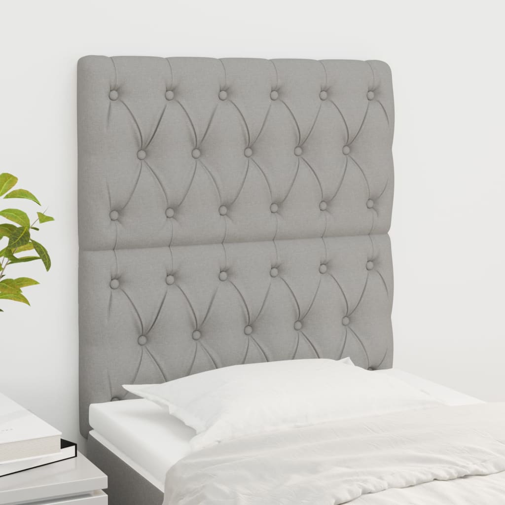 Čelo Postele 4 Ks Světle Šedé 80X7X78/88 Cm Textil Světle Šedá