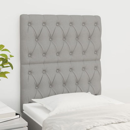 Čelo Postele 4 Ks Světle Šedé 80X7X78/88 Cm Textil Světle Šedá