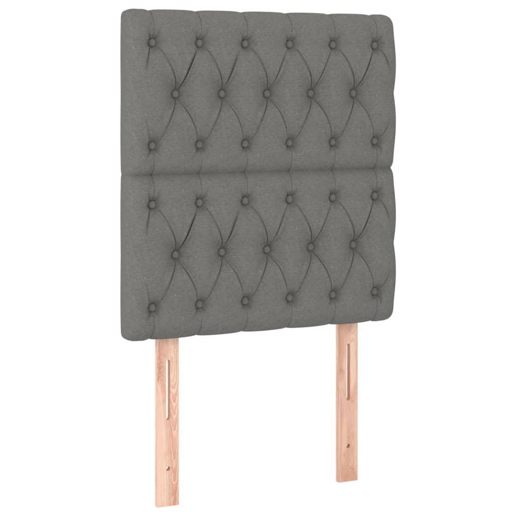 Čelo Postele 2 Ks Tmavě Šed 80X7X78/88 Cm Textil Tmavě Šedá