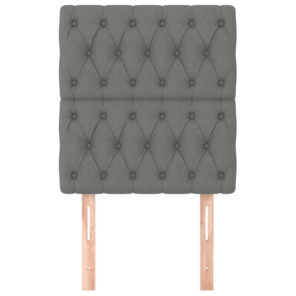 Čelo Postele 2 Ks Tmavě Šed 80X7X78/88 Cm Textil Tmavě Šedá