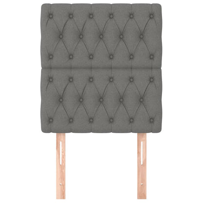 Čelo Postele 2 Ks Tmavě Šed 80X7X78/88 Cm Textil Tmavě Šedá