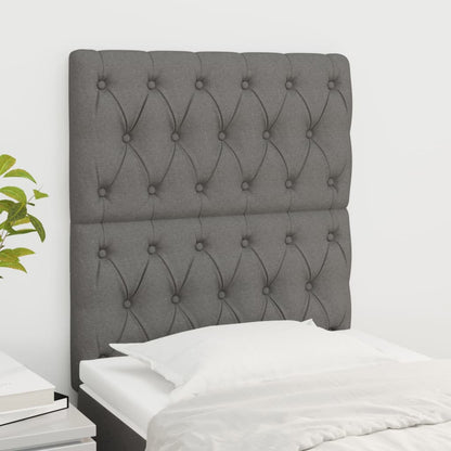 Čelo Postele 2 Ks Tmavě Šed 80X7X78/88 Cm Textil Tmavě Šedá