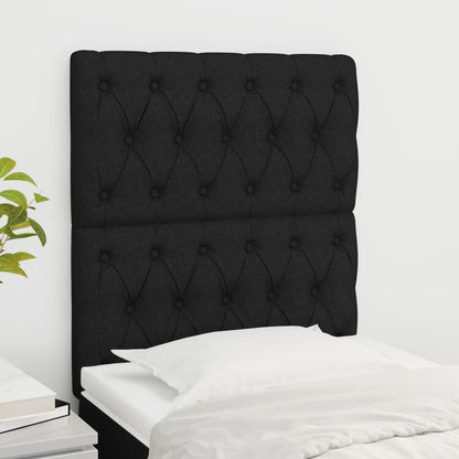 Čelo Postele 2 Ks Černé 100X7X78/88 Cm Textil Černá