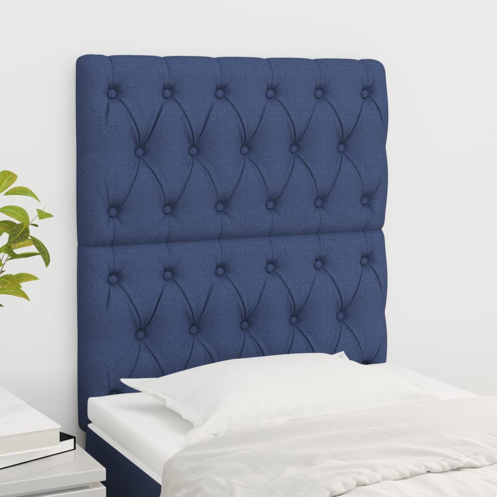 Čelo Postele 4 Ks Modré 90 X 7 X 78/88 Cm Textil Modrá