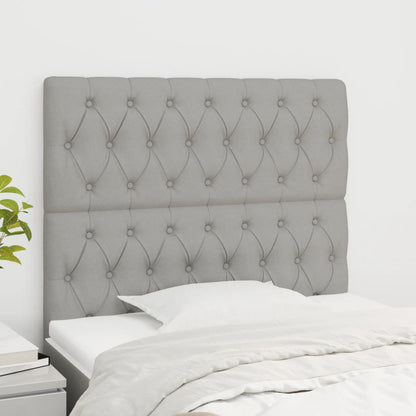 Čelo Postele 4 Ks Světle Šedé 80X7X78/88 Cm Textil Světle Šedá