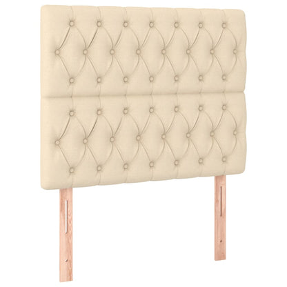 Čelo Postele 2 Ks Krémové 90X7X78/88 Cm Textil Krémová