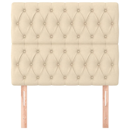Čelo Postele 2 Ks Krémové 90X7X78/88 Cm Textil Krémová