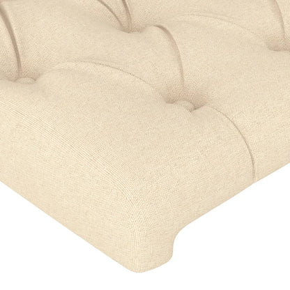 Čelo Postele 2 Ks Krémové 90X7X78/88 Cm Textil Krémová