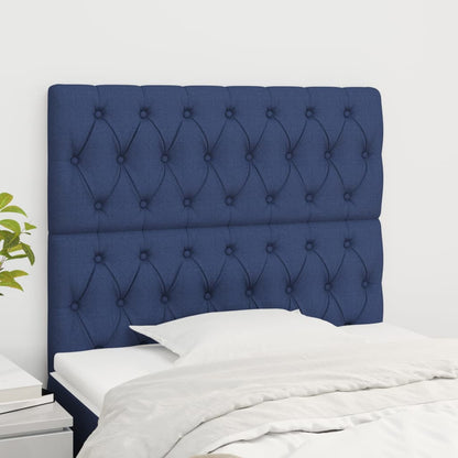Čelo Postele 4 Ks Modré 90 X 7 X 78/88 Cm Textil Modrá