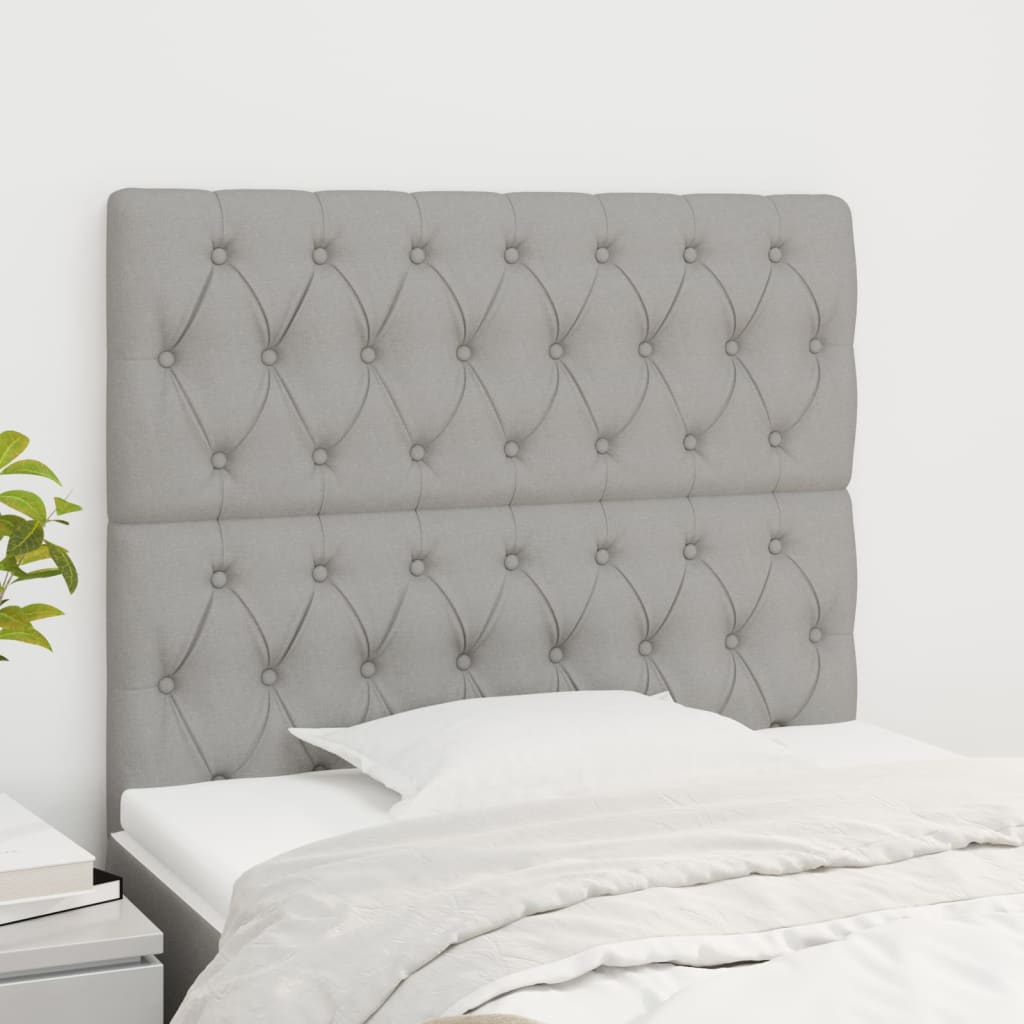 Čelo Postele 4 Ks Světle Šedé 80X7X78/88 Cm Textil Světle Šedá