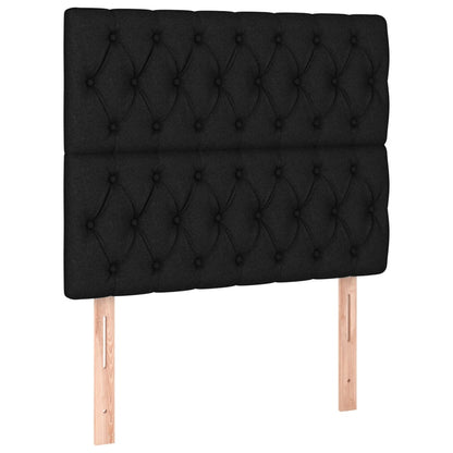 Čelo Postele 2 Ks Černé 100X7X78/88 Cm Textil Černá