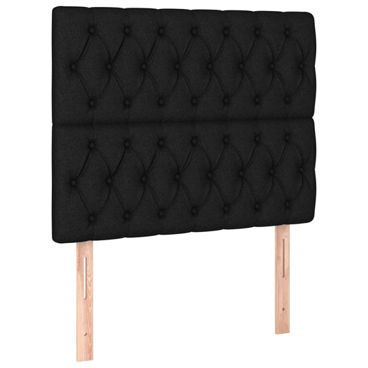Čelo Postele 2 Ks Černé 100X7X78/88 Cm Textil Černá