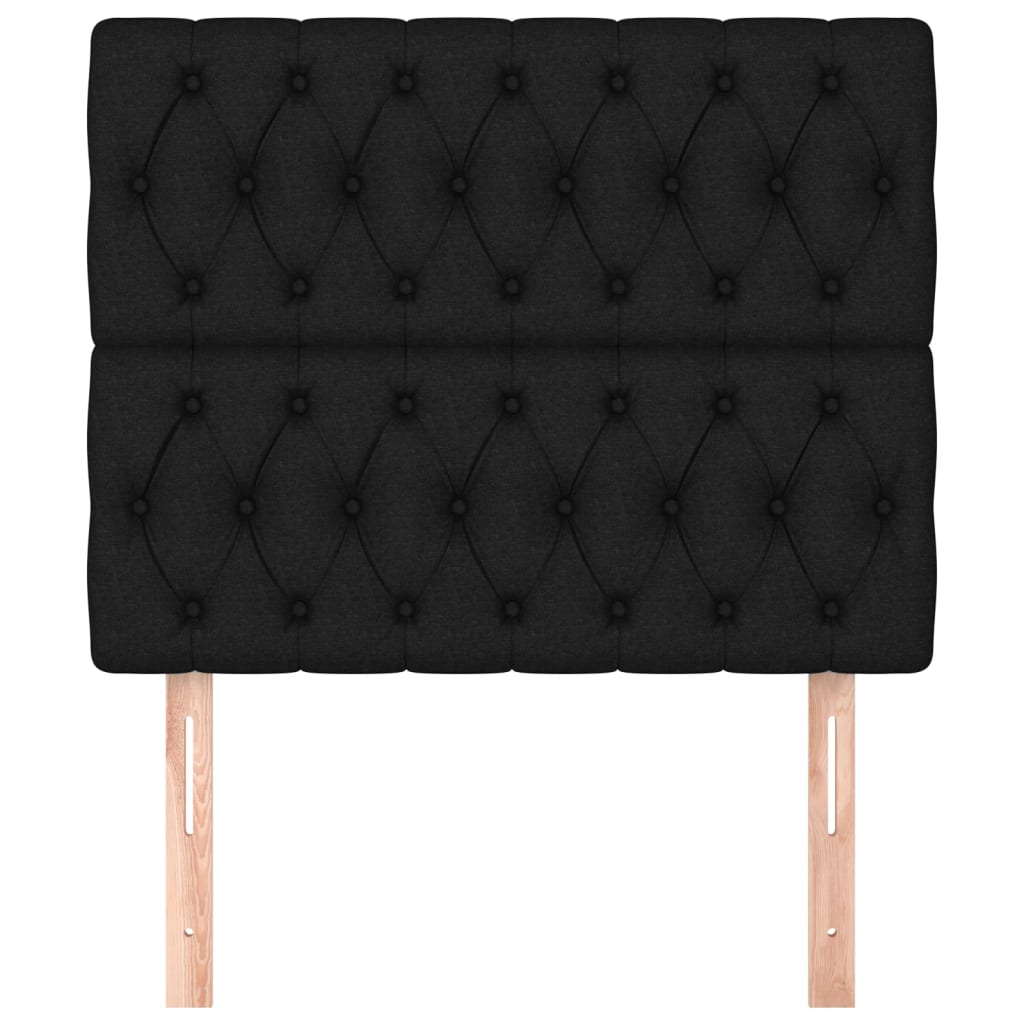 Čelo Postele 2 Ks Černé 100X7X78/88 Cm Textil Černá
