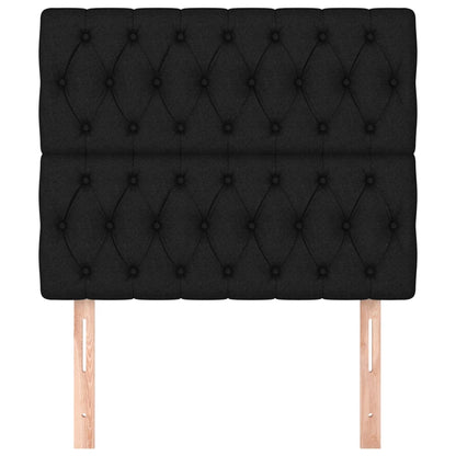 Čelo Postele 2 Ks Černé 100X7X78/88 Cm Textil Černá
