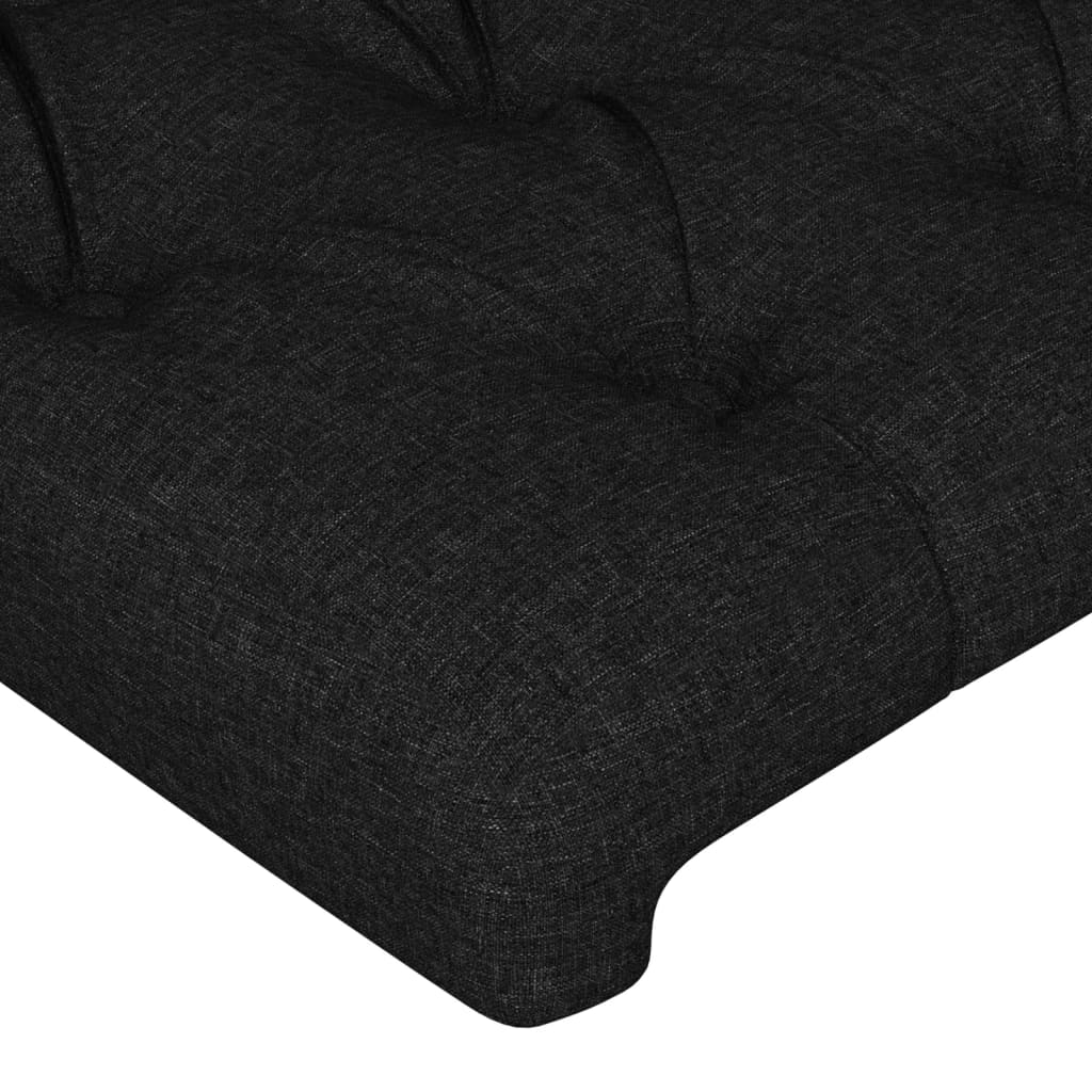 Čelo Postele 2 Ks Černé 100X7X78/88 Cm Textil Černá