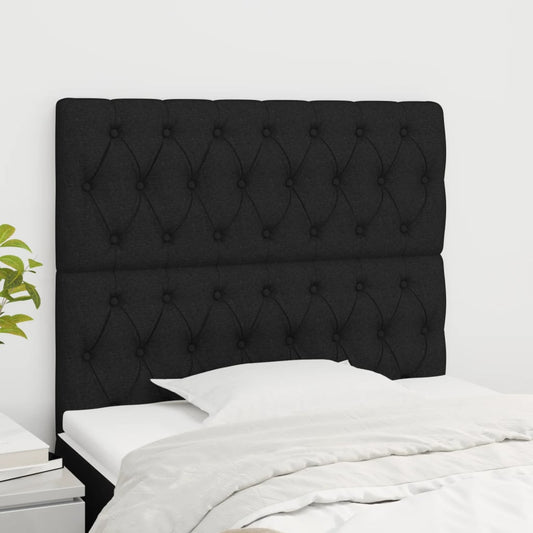 Čelo Postele 2 Ks Černé 100X7X78/88 Cm Textil Černá
