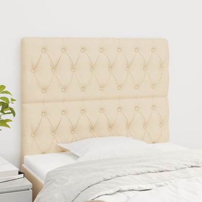 Čelo Postele 2 Ks Krémové 90X7X78/88 Cm Textil Krémová