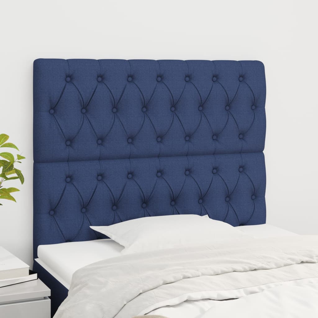 Čelo Postele 4 Ks Modré 90 X 7 X 78/88 Cm Textil Modrá