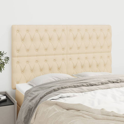 Čelo Postele 2 Ks Krémové 90X7X78/88 Cm Textil Krémová