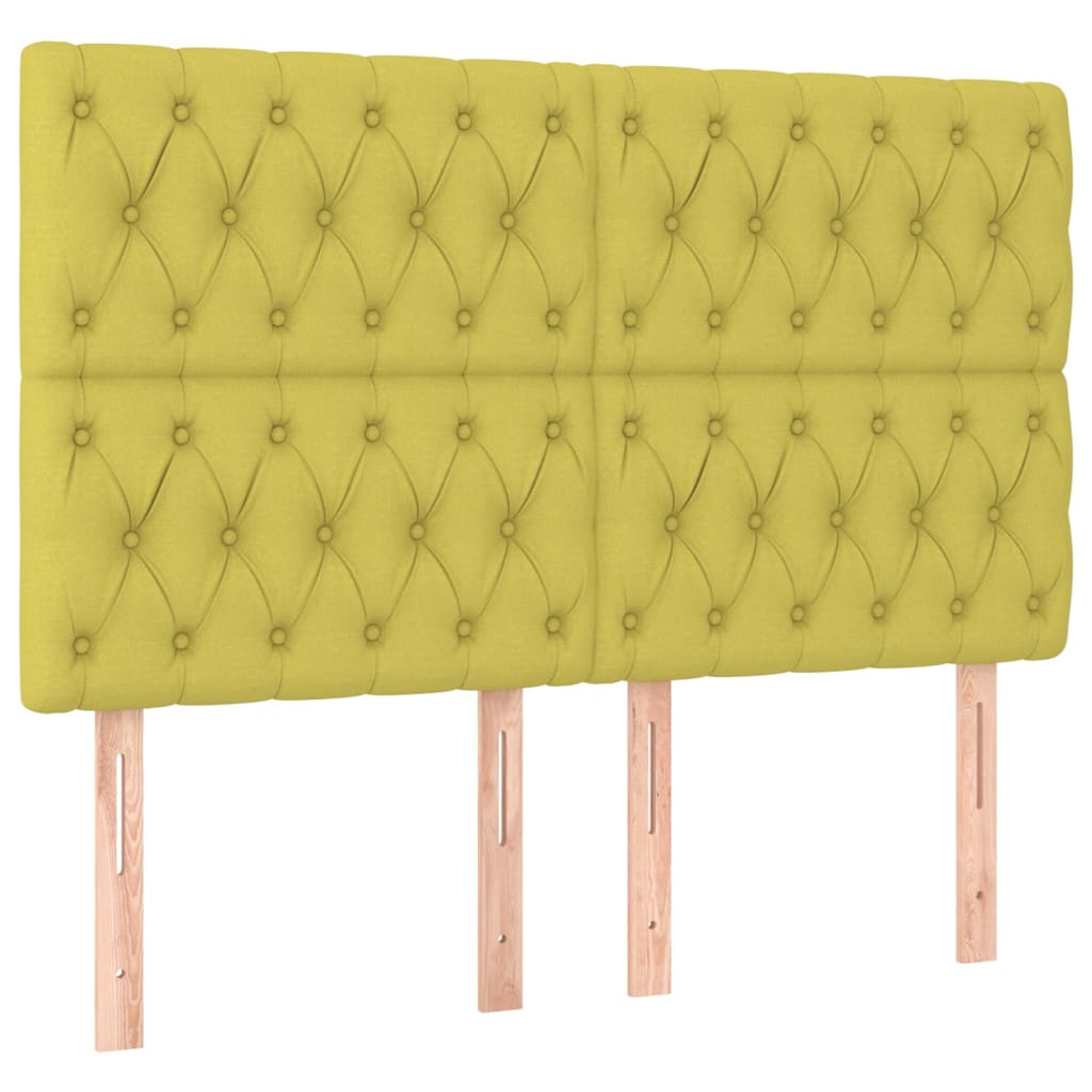 Čela Postele 4 Ks 72X7X78/88 Cm Textil Zelená