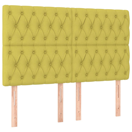 Čela Postele 4 Ks 72X7X78/88 Cm Textil Zelená