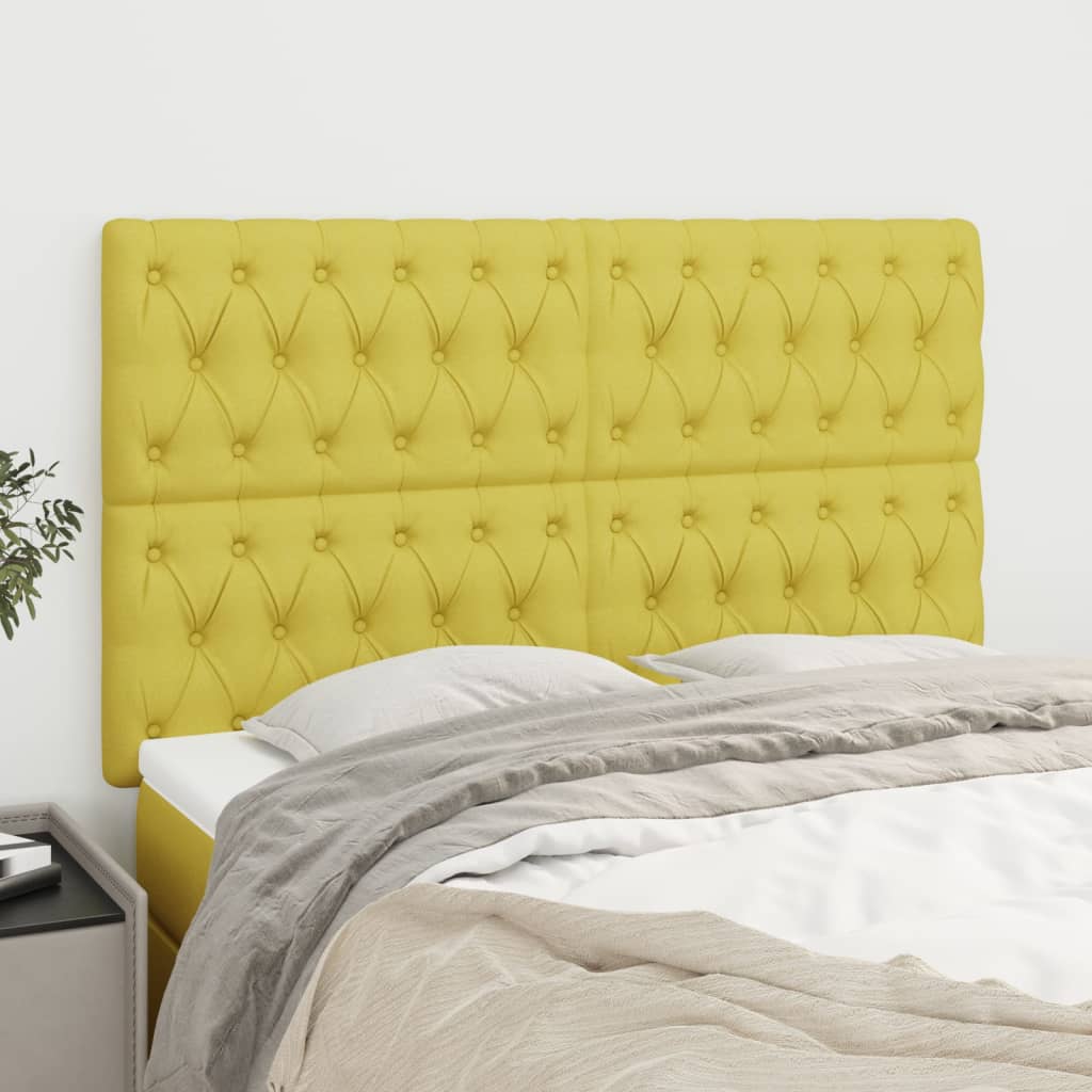 Čela Postele 4 Ks 72X7X78/88 Cm Textil Zelená