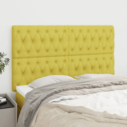 Čela Postele 4 Ks 72X7X78/88 Cm Textil Zelená