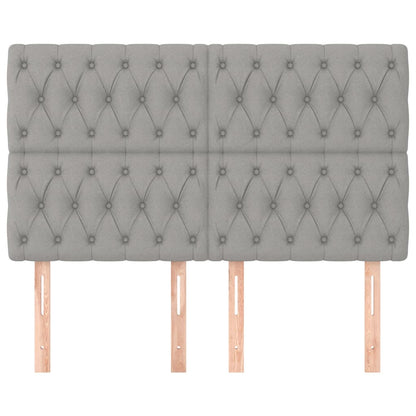 Čelo Postele 4 Ks Světle Šedé 80X7X78/88 Cm Textil Světle Šedá