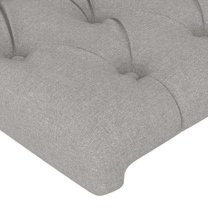 Čelo Postele 4 Ks Světle Šedé 80X7X78/88 Cm Textil Světle Šedá