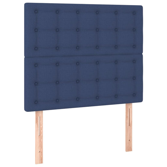 Čelo Postele 2 Ks Modré 80 X 5 X 78/88 Cm Textil Modrá