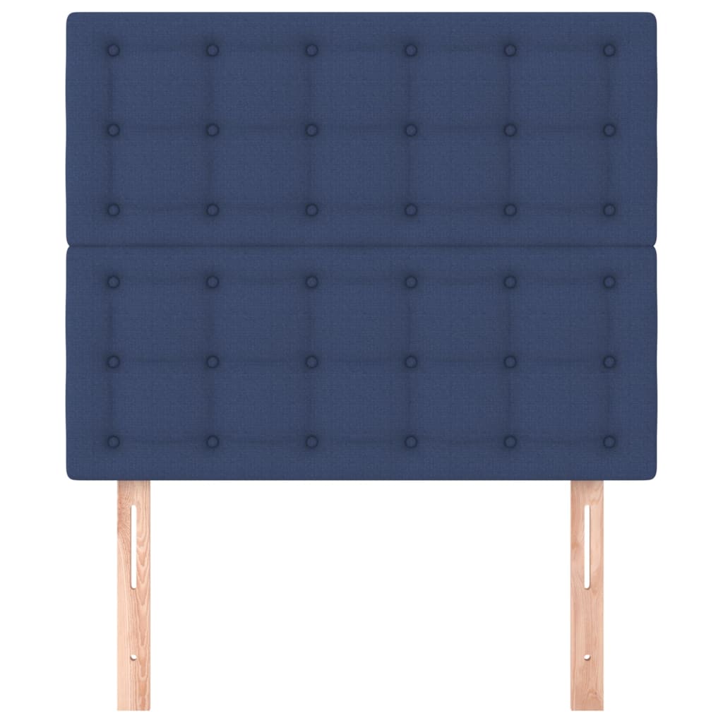 Čelo Postele 2 Ks Modré 80 X 5 X 78/88 Cm Textil Modrá