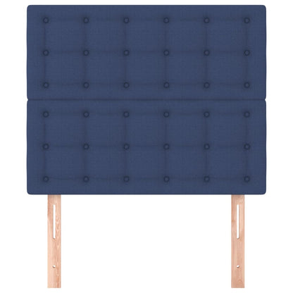 Čelo Postele 2 Ks Modré 80 X 5 X 78/88 Cm Textil Modrá