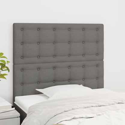 Čela Postele 4 Ks 72 X 5 X 78/88 Cm Textil Tmavě Šedá