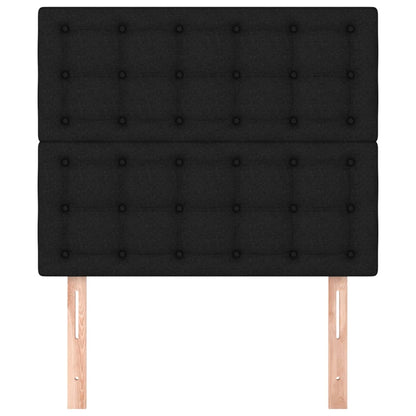Čelo Postele 2 Ks Černé 90X5X78/88 Cm Textil Černá